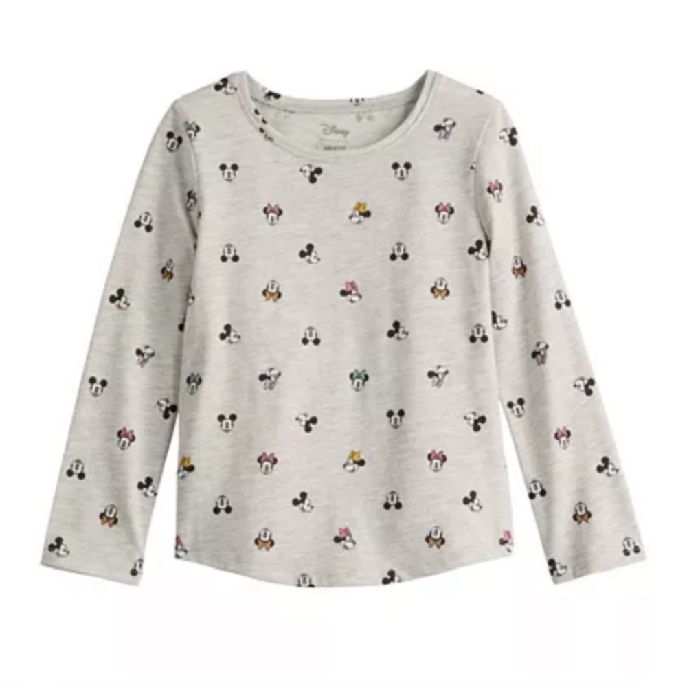 Disney Minnie/Mickey Mouse Long Sleeve Tee. 12 mon.